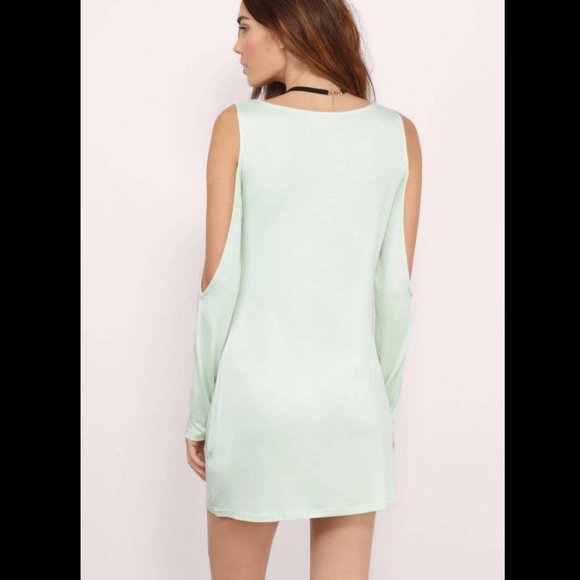 TOBI mint/aqua cold shoulder dress - Picture 4 of 5